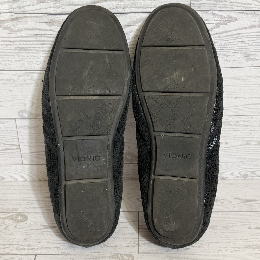 Vionic Larrun Driving Loafers Sz 8 Black Snakeskin Pattern Orthotic Flats Shoes - Picture 7 of 12